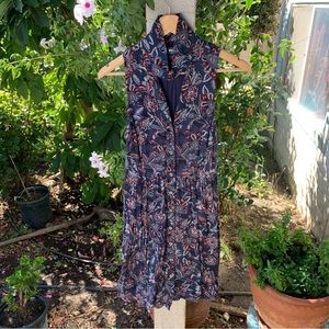 NWOT Maeve Dress 6 Floral Sleeveless Full Button Up Coastal Cottage core